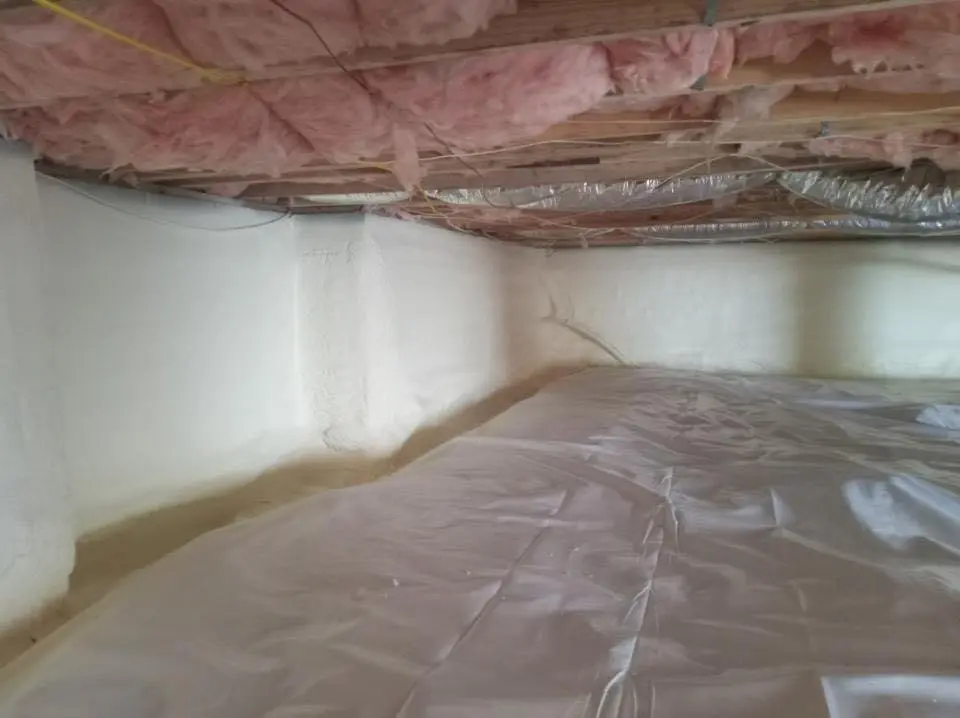 Crawl space encapsulation with closed-cell spray foam for Storm Damage Roof Repair in South Holland